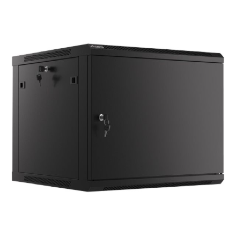 Lanberg Rack cabinet 19 wall-mount 9U/600x600 (flat pack) for self-assembly with metal door, black , Lanberg