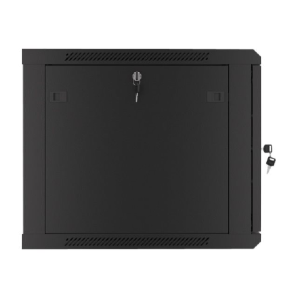 Lanberg Rack cabinet 19 wall-mount 9U/600x600 (flat pack) for self-assembly with metal door, black , Lanberg