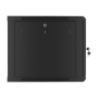 Lanberg Rack cabinet 19 wall-mount 9U/600x600 (flat pack) for self-assembly with metal door, black , Lanberg