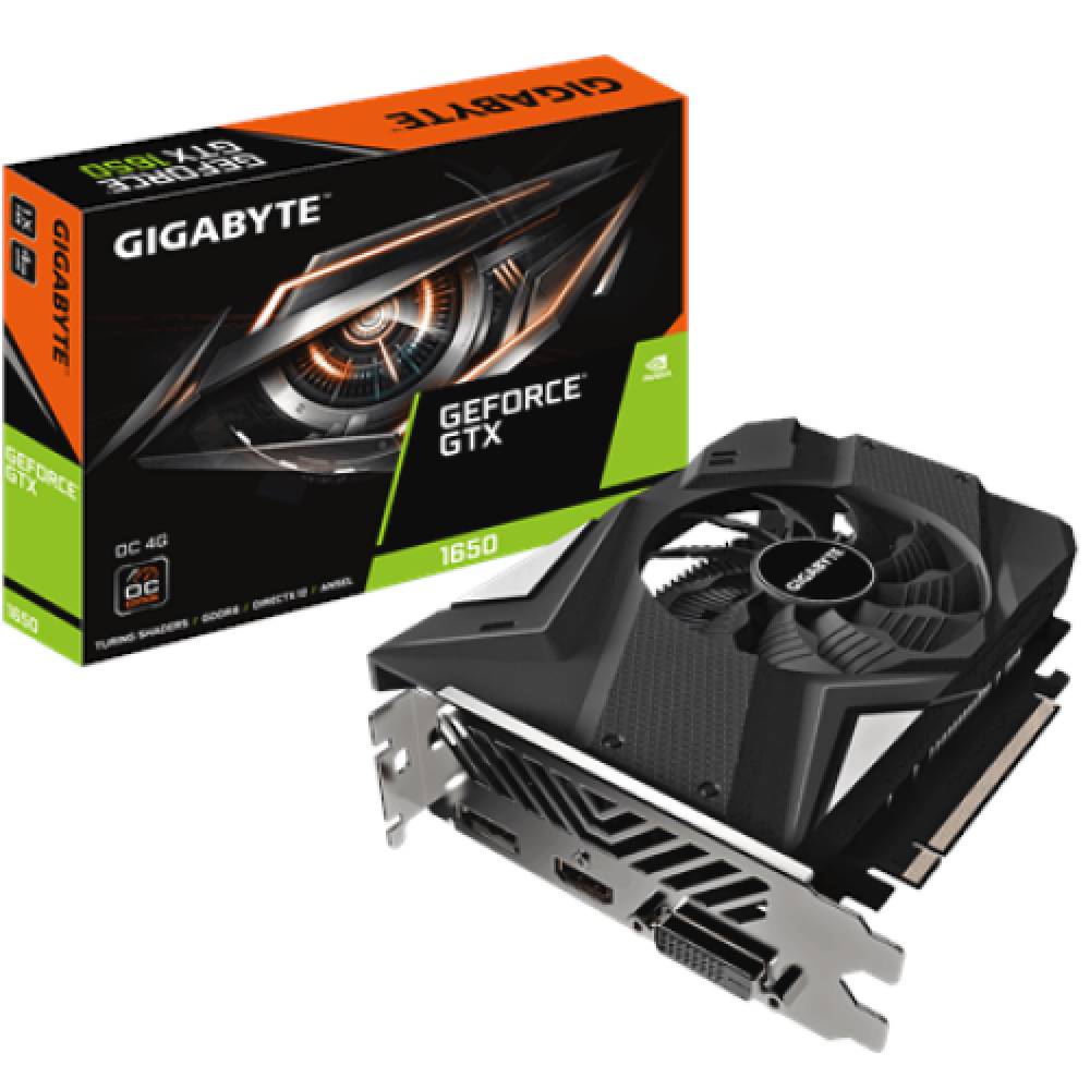 Gigabyte , GV-N1656OC-4GD 2.0 , NVIDIA , Processor family , 4 GB , GeForce GTX 1650 , GDDR6 , Memory slots , Cooling type , DVI-D ports quantity 1 , HDMI ports quantity 1 , PCI-E 3.0 x 16 , Memory clock speed 1‎2000 MHz , Processor frequency 1‎635 MHz