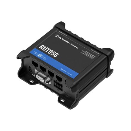 Teltonika , Industrial Router , RUT956 , 802.11n , 10/100 Mbit/s , Ethernet LAN (RJ-45) ports 4 , Mesh Support No , MU-MiMO No , 2G/3G/4G , Antenna type 2 x SMA for LTE, 2 x RP-SMA for WiFi, 1 x SMA for GNSS , 1x USB 2.0