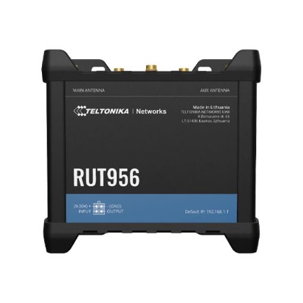 Teltonika , Industrial Router , RUT956 , 802.11n , 10/100 Mbit/s , Ethernet LAN (RJ-45) ports 4 , Mesh Support No , MU-MiMO No , 2G/3G/4G , Antenna type 2 x SMA for LTE, 2 x RP-SMA for WiFi, 1 x SMA for GNSS , 1x USB 2.0