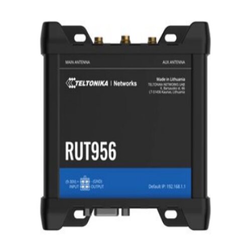 Teltonika , Industrial Router , RUT956 , 802.11n , 10/100 Mbit/s , Ethernet LAN (RJ-45) ports 4 , Mesh Support No , MU-MiMO No , 2G/3G/4G , Antenna type 2 x SMA for LTE, 2 x RP-SMA for WiFi, 1 x SMA for GNSS , 1x USB 2.0