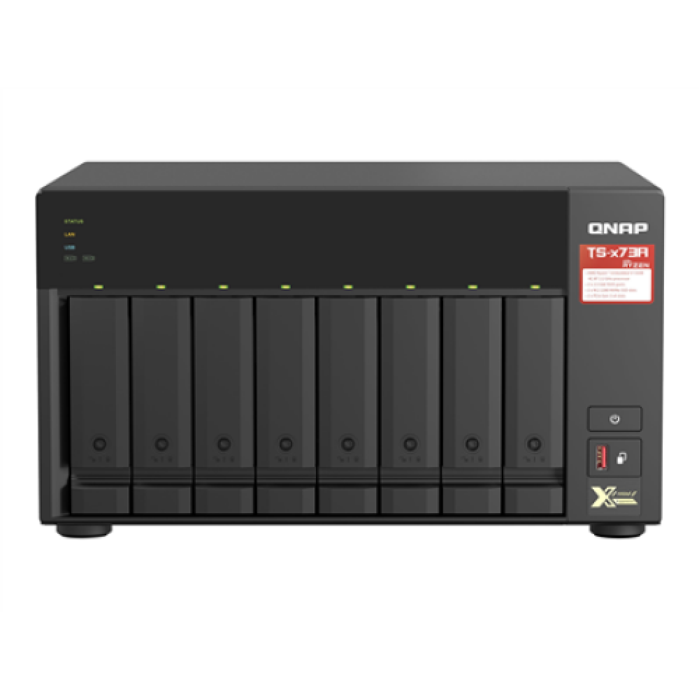 QNAP , 8-Bay QTS and QuTS hero NAS , TS-873A-8G , Up to 8 HDD/SSD Hot-Swap , AMD Ryzen , Ryzen V1500B Quad-Core , Processor frequency 2.2 GHz , 8 GB , DDR4