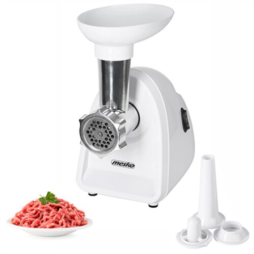 Mesko , Meat mincer , MS 4809 , White , 350 W , Middle size sieve; mince sieve; poppy sieve; plunger; sausage filler