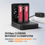 AXAGON USB-C 20Gbps docking station for 2x M.2 NVMe/SATA SSD with disk cloning function without PC , ADSA-M2C22
