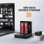 AXAGON , USB-C 20Gbps docking station for 2x M.2 NVMe/SATA SSD with disk cloning function without PC , ADSA-M2C22