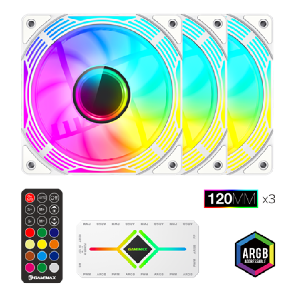 Gamemax Case Fan , KF300 WH , White