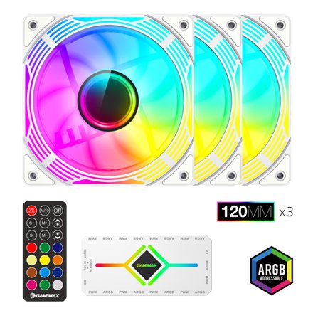 Gamemax Case Fan , KF300 WH , White