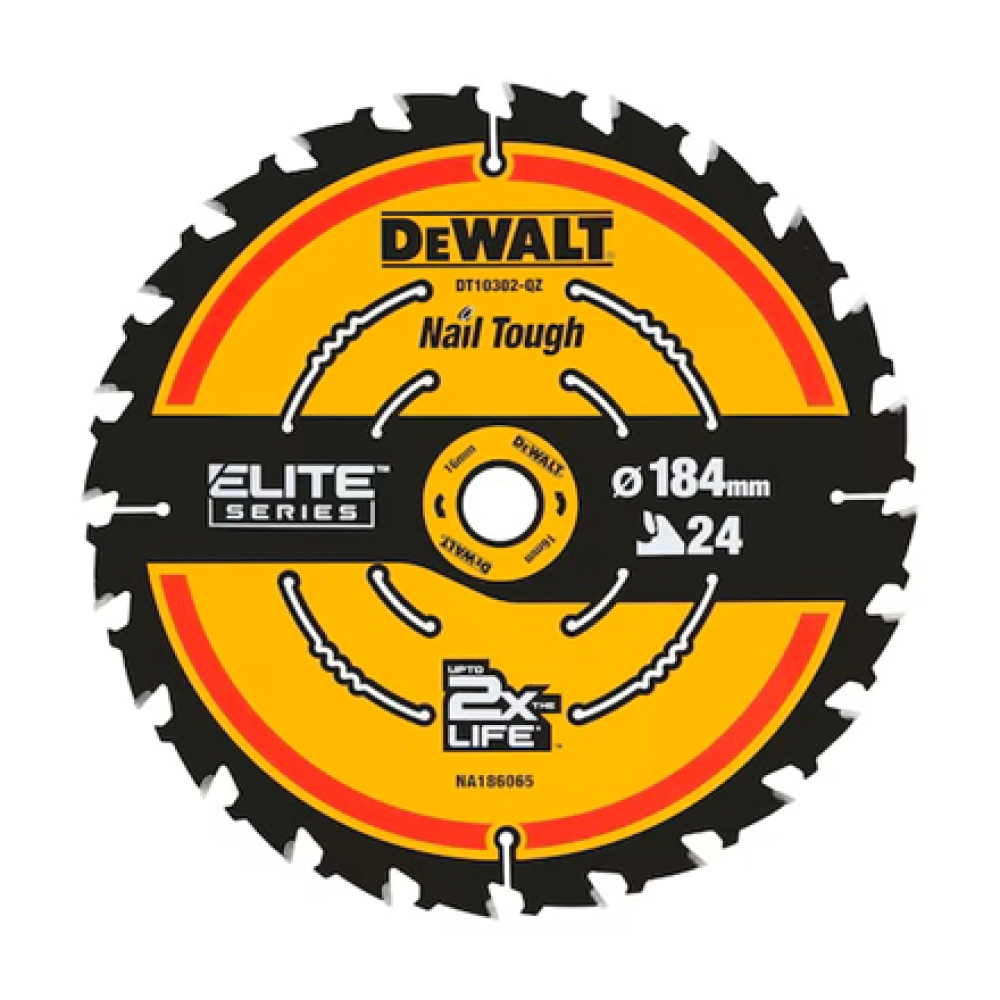 DEWALT , DT10302-QZ EXTREME 2nd Fix Circular Saw Blade 184mm 16mm Bore 24T