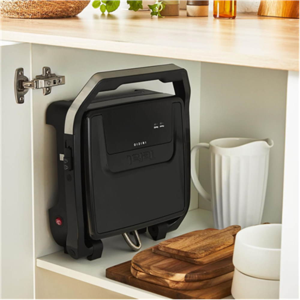 Tefal GC271810 Inicio Panini and grilling machine, Non-stick, Black/Stainless steel , TEFAL