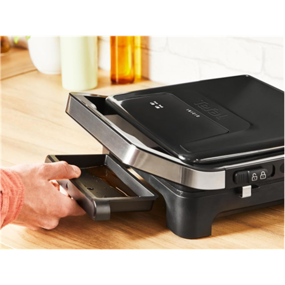 Tefal GC271810 Inicio Panini and grilling machine, Non-stick, Black/Stainless steel , TEFAL