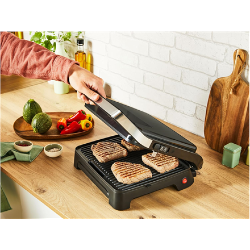 Tefal GC271810 Inicio Panini and grilling machine, Non-stick, Black/Stainless steel , TEFAL