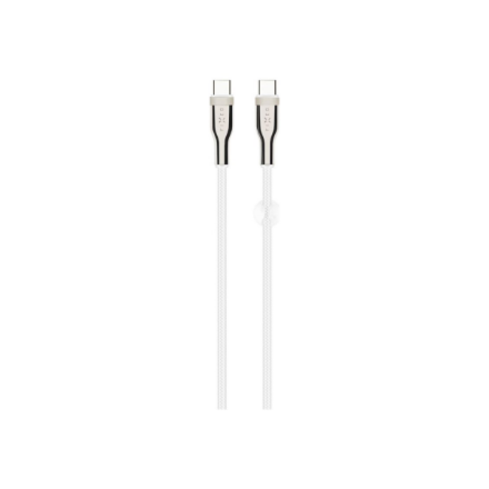 Fixed , Braided Cable USB-C/USB-C, 2m, 100W , FIXDB-CC2-WH