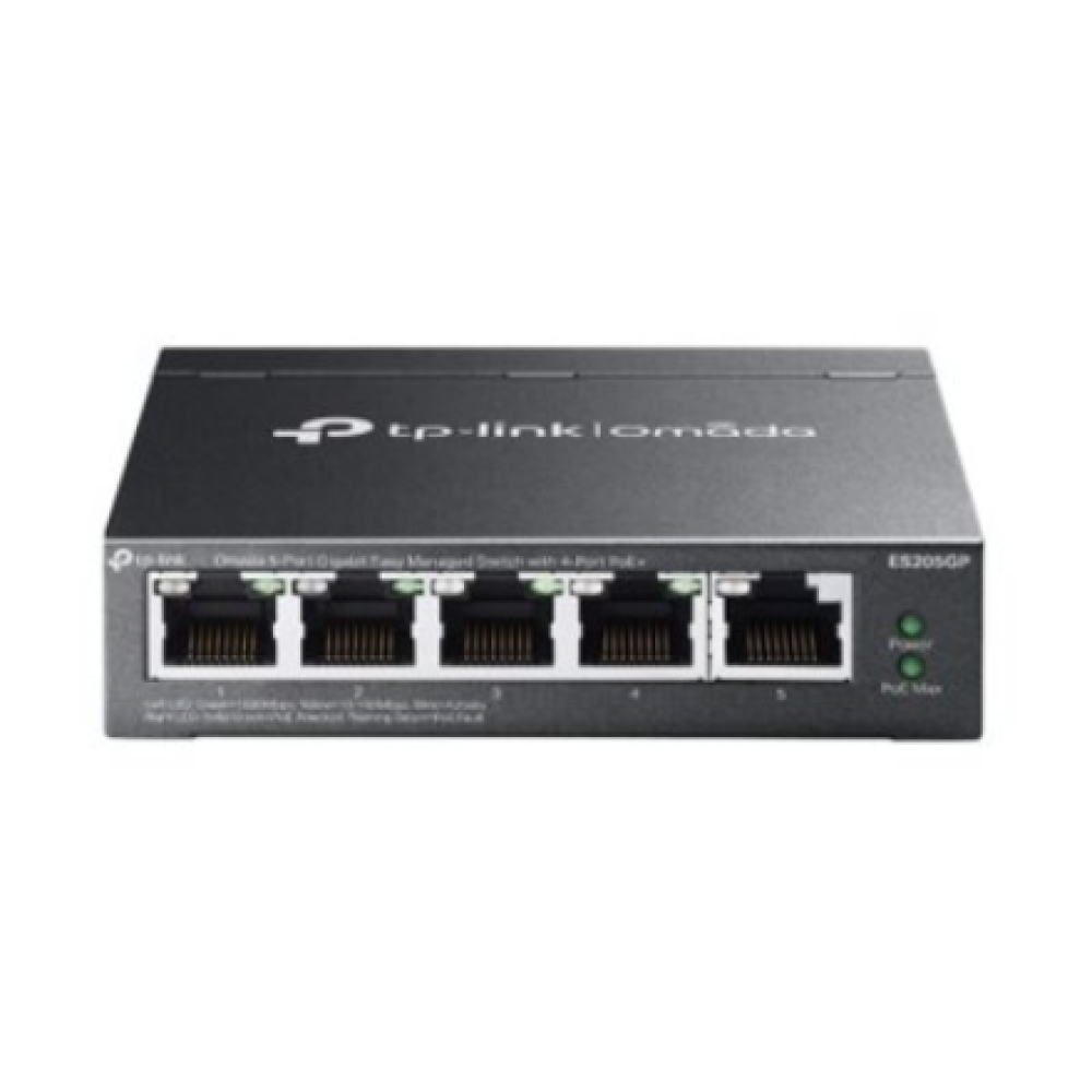 TP-LINK , Omada 5-Port Gigabit Easy Managed Switch with 4-Port PoE+ , ES205GP , Desktop/Wall mountable