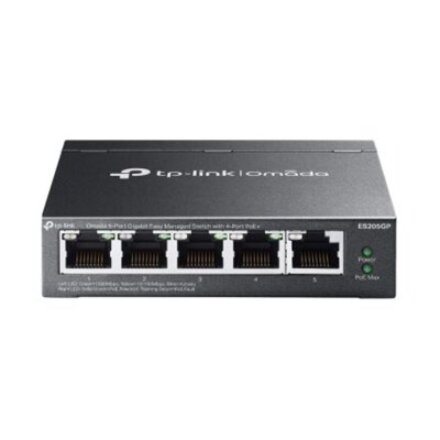 TP-LINK , Omada 5-Port Gigabit Easy Managed Switch with 4-Port PoE+ , ES205GP , Desktop/Wall mountable