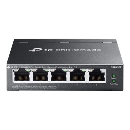 TP-LINK , Omada 5-Port Gigabit Easy Managed Switch with 4-Port PoE+ , ES205GP , Desktop/Wall mountable