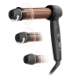 Rowenta CF4620E0 , Twist Curl Curling Iron , Ceramic heating system , Ion conditioning , Barrel diameter 27, 32. 38 mm , Temperature (min) 150 °C , Temperature (max) 210 °C , Number of heating levels 4 , Display LCD , 86 W , Black/Copper