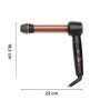 Rowenta CF4620E0 , Twist Curl Curling Iron , Ceramic heating system , Ion conditioning , Barrel diameter 27, 32. 38 mm , Temperature (min) 150 °C , Temperature (max) 210 °C , Number of heating levels 4 , Display LCD , 86 W , Black/Copper