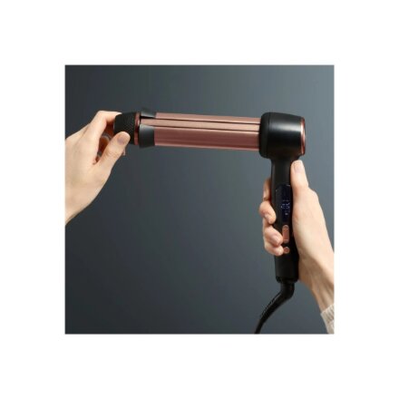 Rowenta CF4620E0 , Twist Curl Curling Iron , Ceramic heating system , Ion conditioning , Barrel diameter 27, 32. 38 mm , Temperature (min) 150 °C , Temperature (max) 210 °C , Number of heating levels 4 , Display LCD , 86 W , Black/Copper