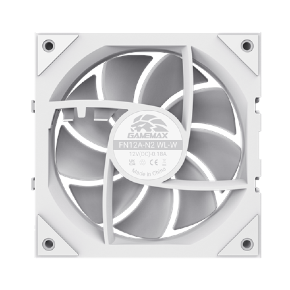 Gamemax FN12A-N2 WL-W , Case fan , White