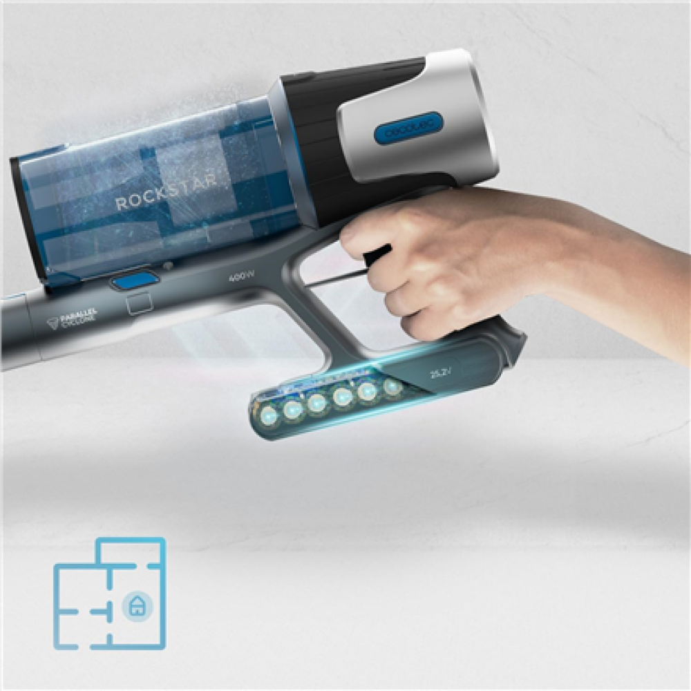 Cecotec Vacuum cleaner , Conga Rockstar P50 X-Treme , Corded operating , Handstick , 400 W , 33.6 V , Operating time (max) 60 min , Black/Blue