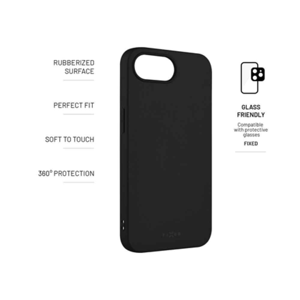 Fixed , Story , Back Cover , Apple , iPhone 16e , Rubberised , Black