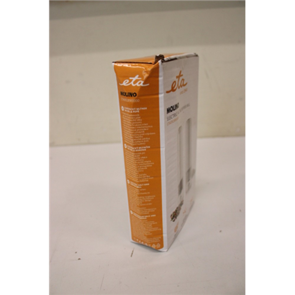 SALE OUT. ETA ETA092890000 Molino Salt and pepper mill, White , ETA , Salt And Pepper Mill , Molino ETA092890000 , Electric , Housing material Plastic , AAA , White , DAMAGED PACKAGING