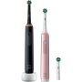 Oral-B Electric Toothbrush , Pro 3 3900N Black/Pink Duopack , Rechargeable , For adults , Number of brush heads included 3 , Number of teeth brushing modes 3 , Black/Pink