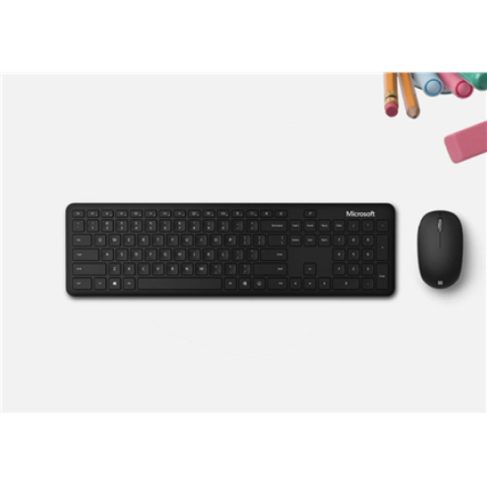 Microsoft BLUETOOTH DESKTOP Keyboard and Mouse Set, Wireless, Mouse included, Batteries included, EN, Wireless connection, Numeric keypad, 461.6 g, Matte black, Bluetooth