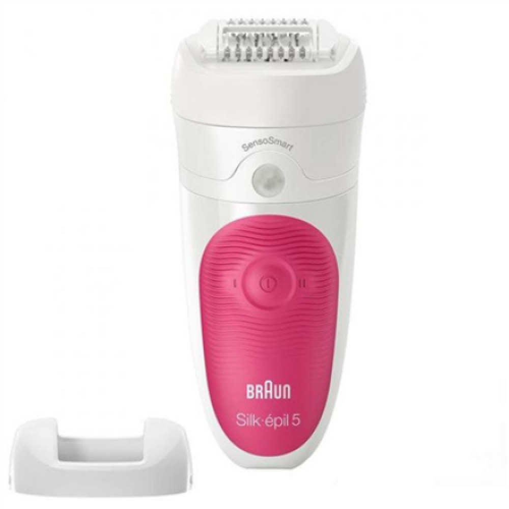 Braun , Epilator , Silk-épil 5 SE5500 , Operating time (max) 30 min , Bulb lifetime (flashes) Not applicable , Number of power levels 1 , Wet & Dry , White/Pink
