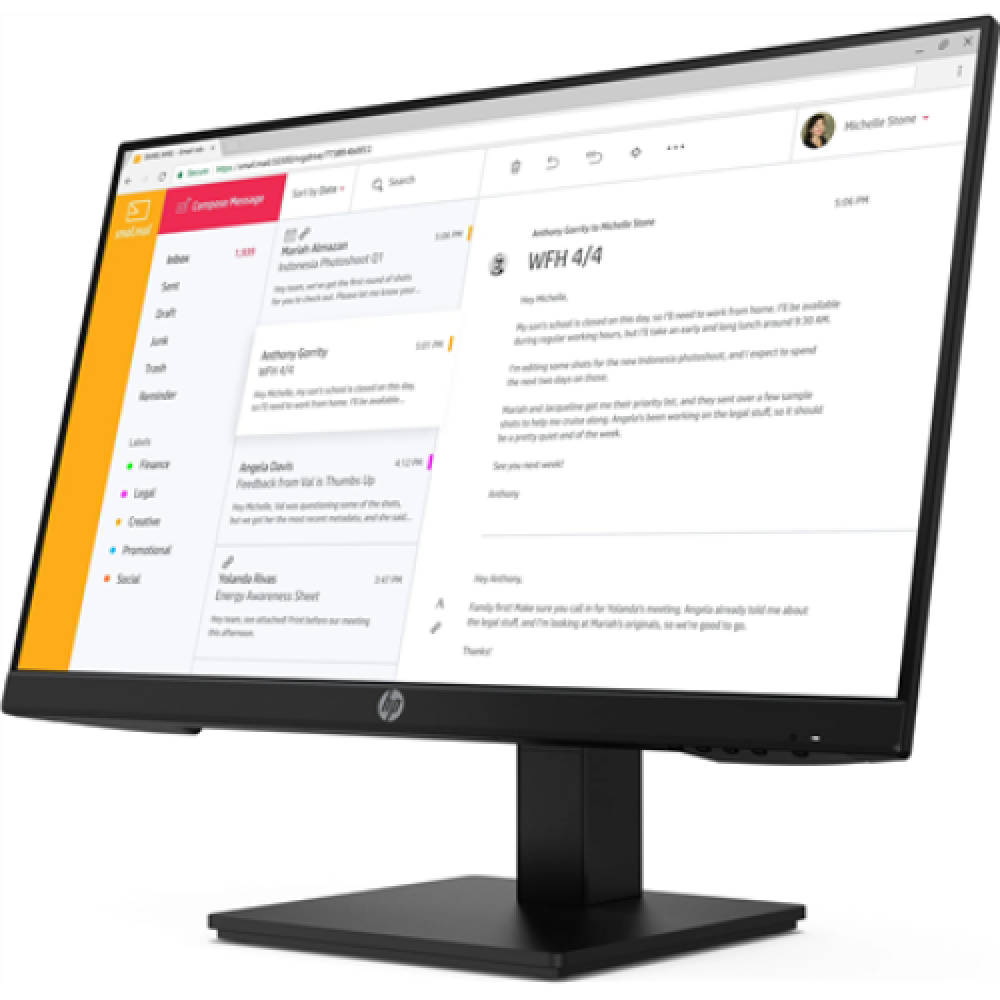HP Monitor P24h G4 23.8 , IPS, FHD, 1920 x 1080, 16:9, 14 ms, Black, HDMI ports quantity 1, 75 Hz