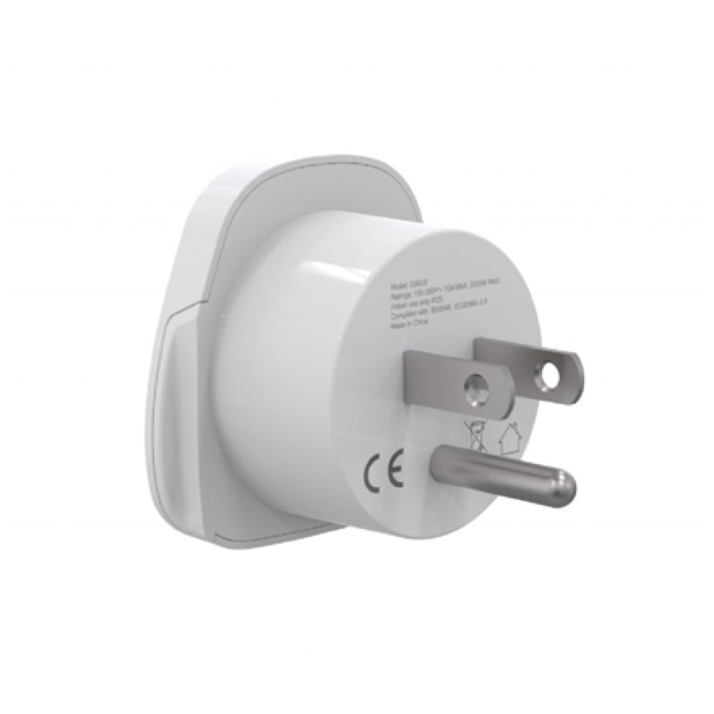Gembird World to US power adapter plug, 10 A , A-AC-USMINTF , Travel adapter
