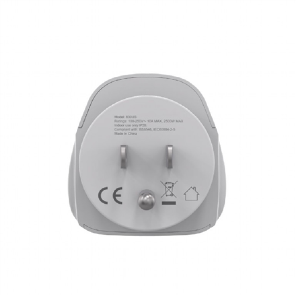 Gembird World to US power adapter plug, 10 A , A-AC-USMINTF , Travel adapter