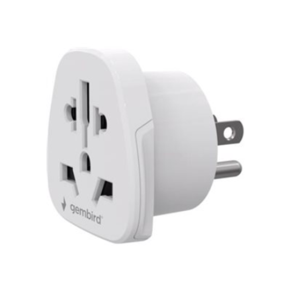 Gembird World to US power adapter plug, 10 A , A-AC-USMINTF , Travel adapter