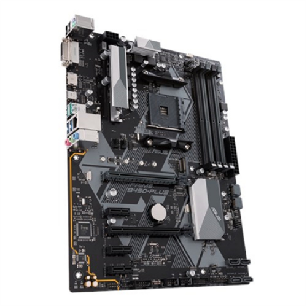 Asus , PRIME B450-PLUS , Processor family AMD , Processor socket AM4 , Memory slots 4 , Number of SATA connectors 6 x SATA 6Gb/s connector(s) , Chipset AMD B , ATX