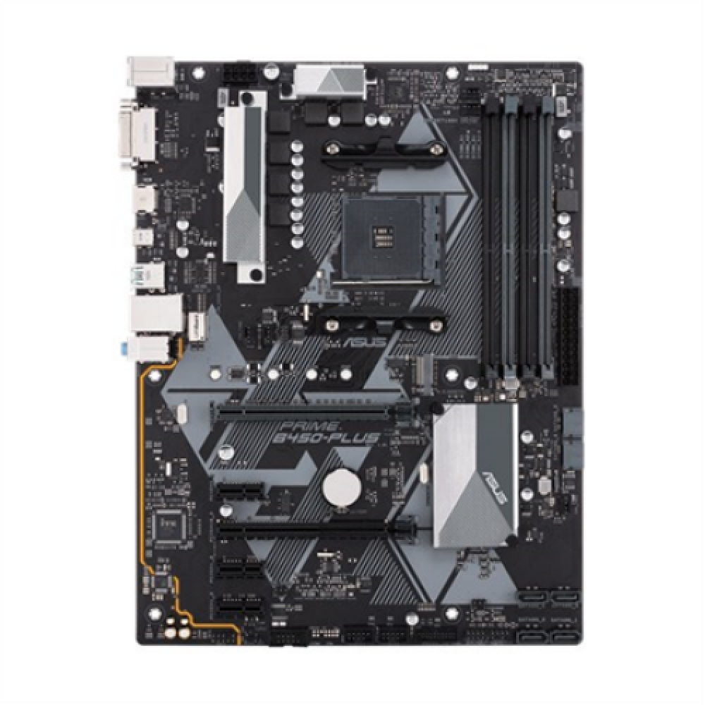 Asus , PRIME B450-PLUS , Processor family AMD , Processor socket AM4 , Memory slots 4 , Number of SATA connectors 6 x SATA 6Gb/s connector(s) , Chipset AMD B , ATX