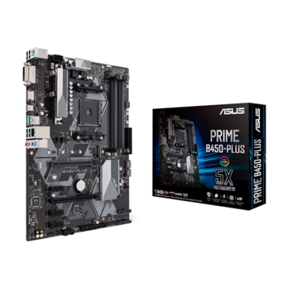 Asus , PRIME B450-PLUS , Processor family AMD , Processor socket AM4 , Memory slots 4 , Number of SATA connectors 6 x SATA 6Gb/s connector(s) , Chipset AMD B , ATX