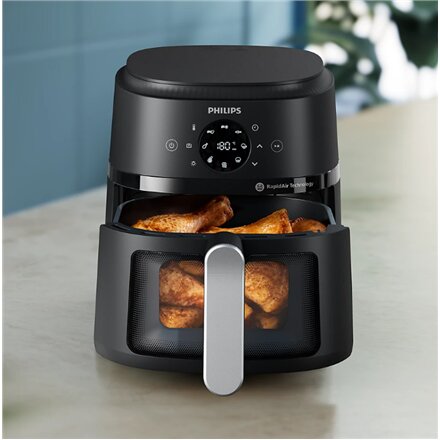 Philips Airfryer , NA221/00 2000 series , Power 1500 W , Capacity 4.2 L , Rapid Air technology , Black/Silver