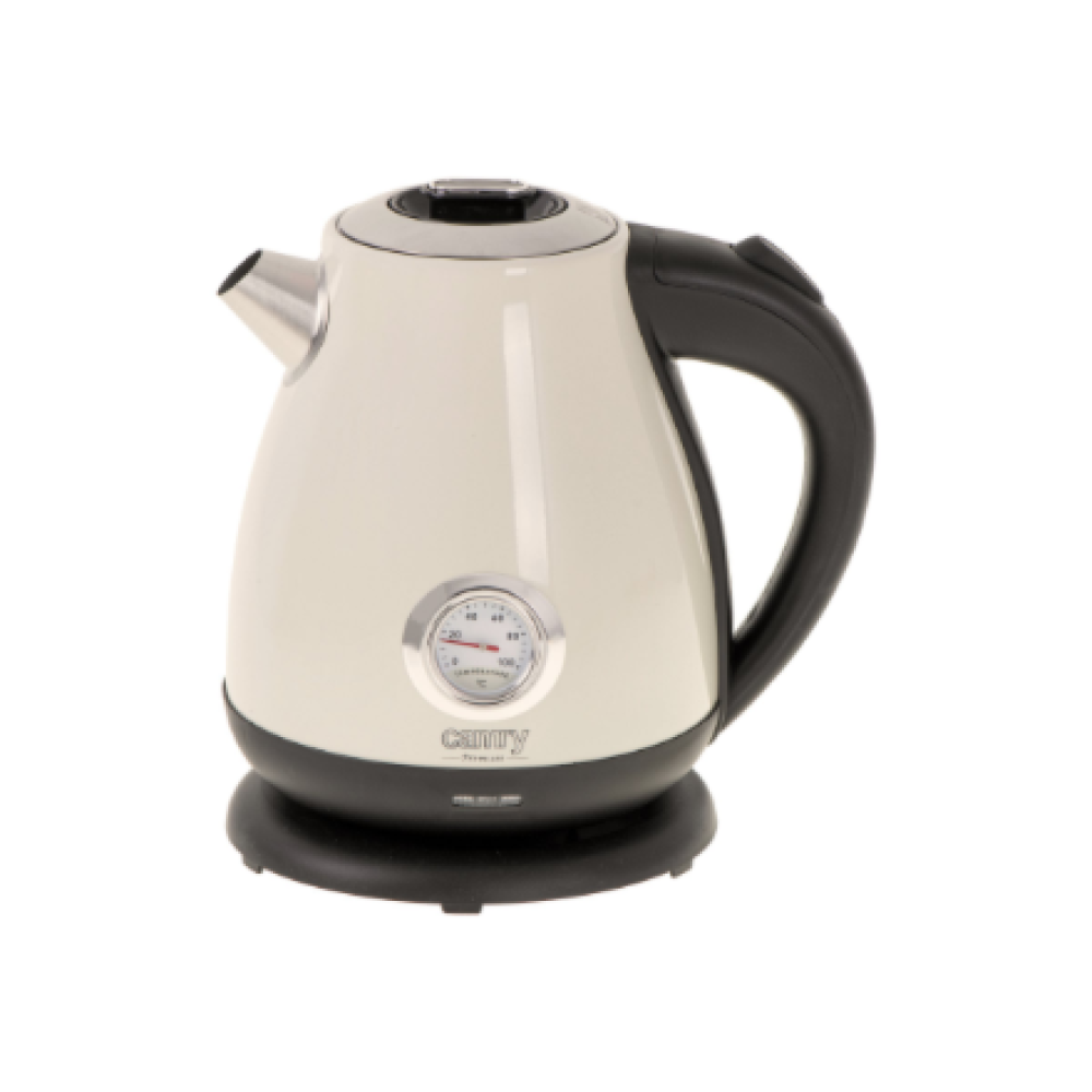 Camry , Kettle with a thermometer , CR 1344 , Electric , 2200 W , 1.7 L , Stainless steel , 360° rotational base , Cream