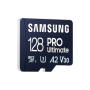 Samsung , MicroSD Card , PRO Ultimate , 128 GB , microSDXC Memory Card , Flash memory class U3, V30, A2 , SD adapter