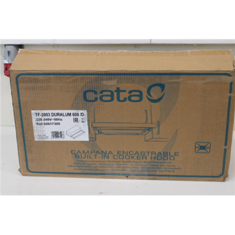 SALE OUT. , CATA , Hood , TF 2003 Duralum 600 , Telescopic , Energy efficiency class C , Width 60 cm , 390 m³/h , Mechanical control , LED , Stainless steel , DAMAGED PACKAGING, DAMAGED PAINT, REFURBISHED