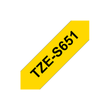 Brother , TZe-S651 Strong Adhesive Laminated Tape , Black on Yellow , TZe , 8 m , 2.4 cm