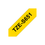 Brother , TZe-S651 Strong Adhesive Laminated Tape , Black on Yellow , TZe , 8 m , 2.4 cm