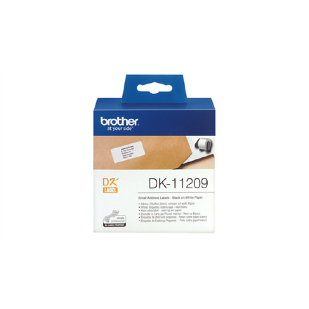 Brother , DK-11209 Small Address Labels , White , DK , 29mm x 62mm