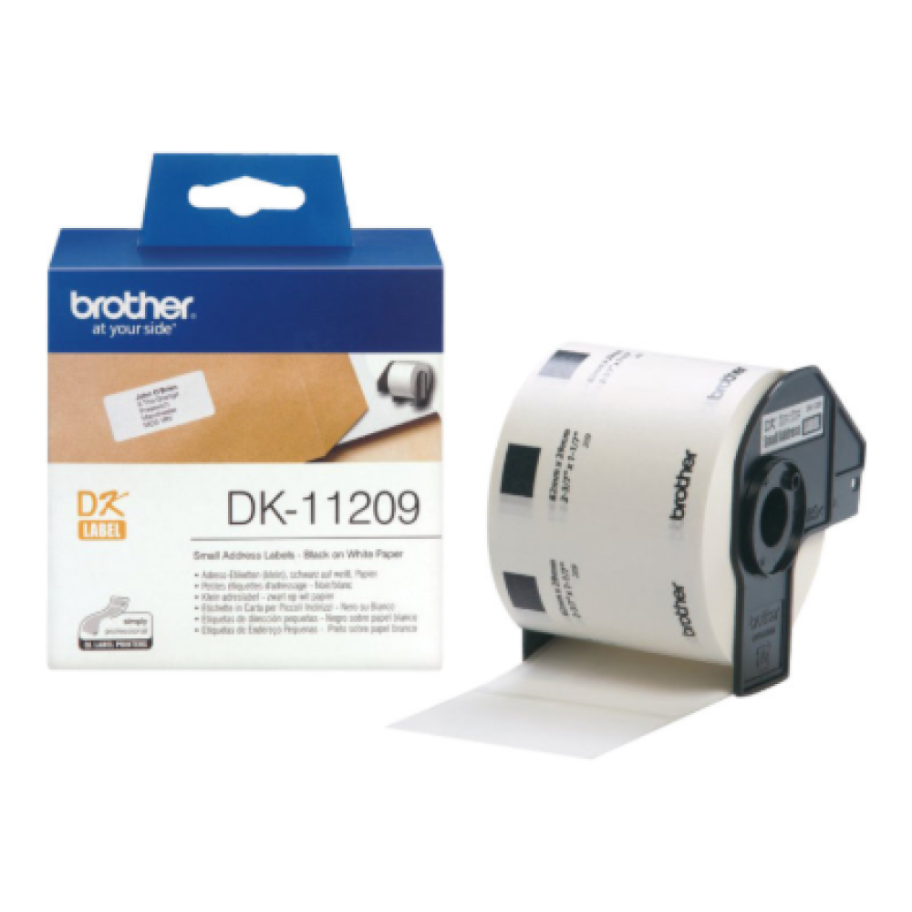 Brother , DK-11209 Small Address Labels , White , DK , 29mm x 62mm