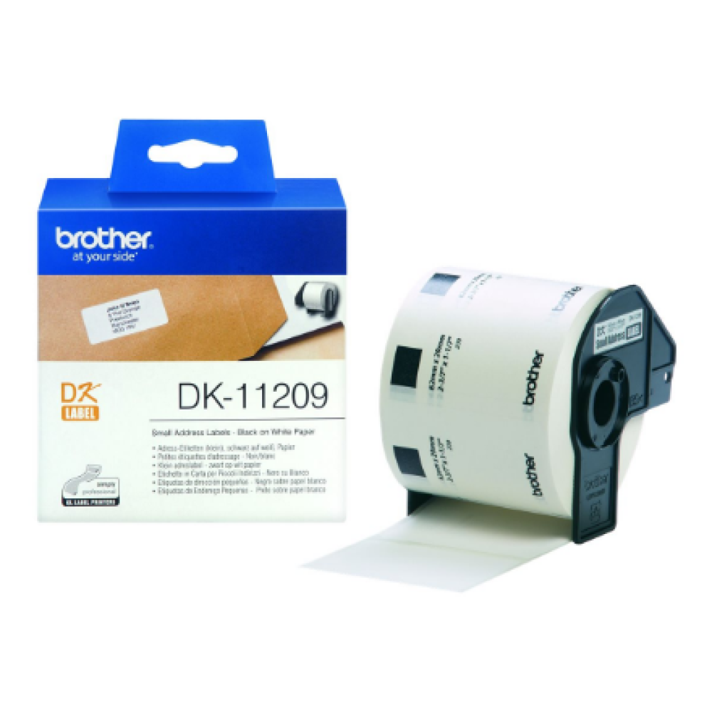 Brother , DK-11209 Small Address Labels , White , DK , 29mm x 62mm