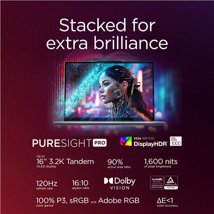 Lenovo Yoga Pro 9 16IAH10 , Tidal Teal , 16 , OLED , 3.2K , 3200 x 2000 pixels , Glossy , Intel Core Ultra 9 , 285H , 64 GB , Soldered LPDDR5x , Solid-state drive capacity 2000 GB , NVIDIA GeForce RTX 5070 , GDDR7 , 8 GB , Windows 11 Pro , 802.11be , Blue