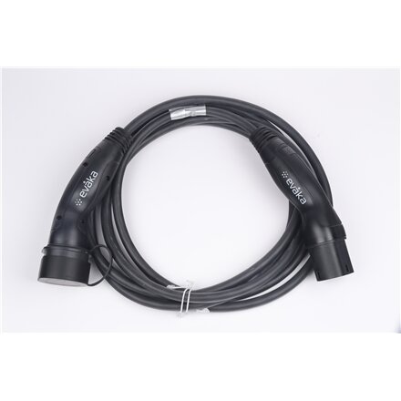 Evaka EV Charging Cable Type 2-Type 2, 22 kW, 32 A, 5 x 6 mm2, 1 x 0.5 mm2, 7 m , ITGAM3872 , Black