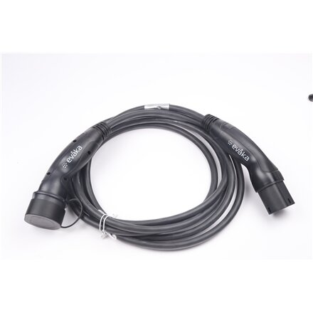 Evaka EV Charging Cable Type 2-Type 2, 22 kW, 32 A, 5 x 6 mm2, 1 x 0.5 mm2, 7 m , ITGAM3872 , Black